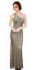 One Shoulder Sparkling Beads & Sequins Long Prom Dress in an alternative image